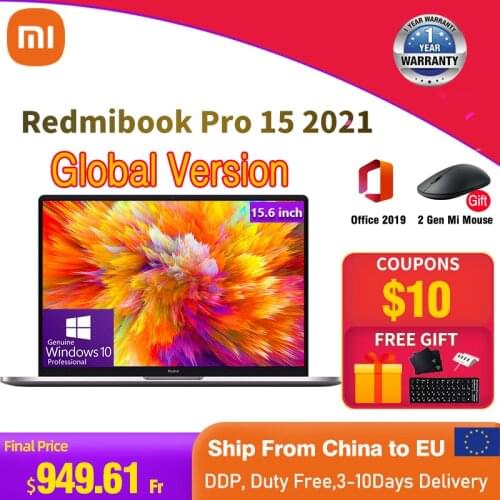 New Original Xiaomi RedmiBook Pro 15 Laptops Intel Core I7/i5 16GB 512GB MX450 Mi Notebook Pro 15.6 Inch Compute Windows 10