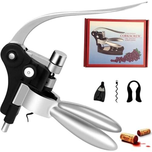 Rabbit Lever Corkscrew Professional Zinc Alloy Power Wine Bottle Opener Screwpull Corkscrew Bonus Foil Cutter For Wine Kitchen