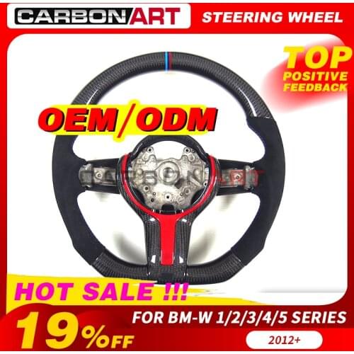 Carbon Fiber Leather Steering Wheel for bm-w steering wheel shift paddles for interior accessories car stickers interior trim