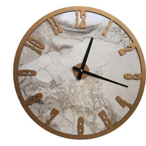 North Designed Ephesus Gold Decorative Wall Clock 48 Cm