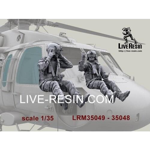 Resin soldier model Hyundai Black Hawk Helicopter 2 people 1:35