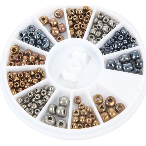 Jewelry Findings 1 Box 12 Grid Mixed Colorful Fashion 2mm Glass Seed Spacer Beads Jewelry Making DIY Accessories