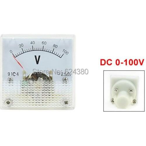 DC 0-100V 100V Analog Panel Volt Voltage Meter Voltmeter Gauge 91C4