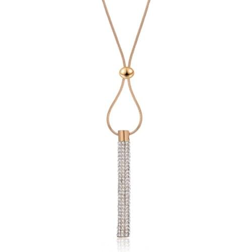 2021 Hot Fashion Rectangle Pendant Necklace for Women Gold Snake Chain Long Necklace Statement Rhinestone Jewelry Accessories