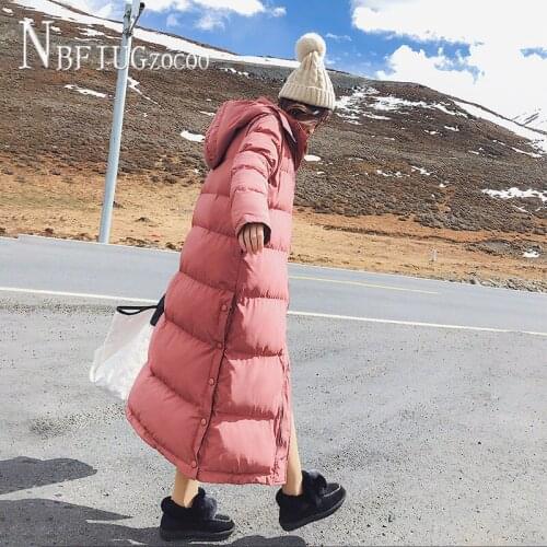Women Parkas 2020 Winter Korean Loose Long Style Plus Size Hooded Hipster Female Overcoat
