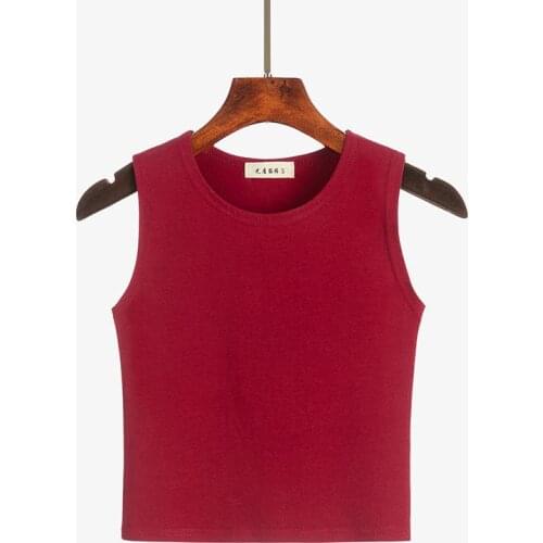 Women Top Summer Style 2020 Cotton Crop Top O Neck Streetwear Sexy Short Tank Top Slim Fit Bottom Clothes Casual Sport tees tank