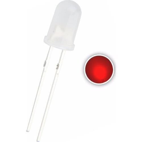 1000PCS 5MM Red DIP LED Diffused 2V 20mA 625NM Light Beads Lamp Wide Angle DIP-2 2PINS Round Head FREE SHIPPING