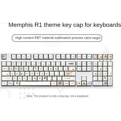 108-key Memphis R1 R2 Keycaps PBT Sublimation OEM Highly Mechanical Keyboard Keycaps Cherry MX Switches Keyboard 61 87 96 GK64