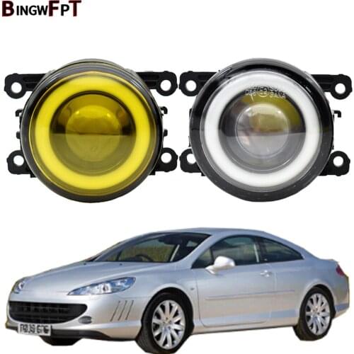 2x (Left+Right) Angel Eye Fog Lamps LED Lights For Peugeot 407 Coupe 6C_ 2005 2006 2007 2008 2009 2010 2011
