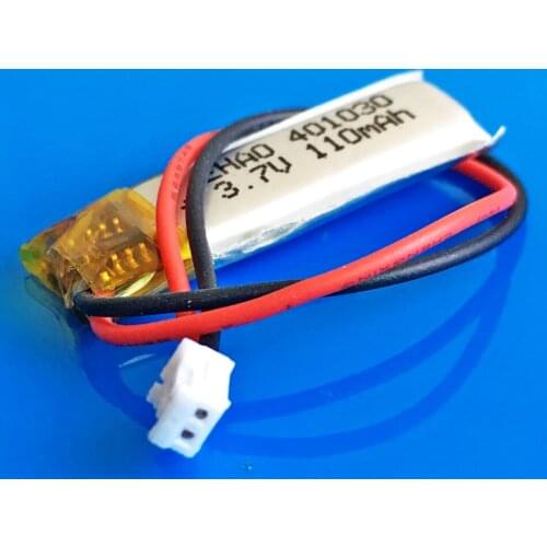3.7V 110mAh 401030 JST 1.5mm lithium li-polymer ion rechargeable battery for MP3 MP4 GPS bluetooth headset video pen camera