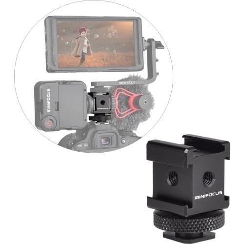 3 Cold Shoe On-Camera Triple Shoe Mount Adapter Extend Port for Canon Nikon DSLR Camera for Microphone Monitor LED Video Light