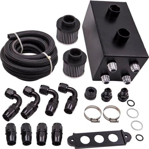 4 Port Pro Serie Baffled Oil Catch Can Tank For honda Civic Acura Integra EK EG DC