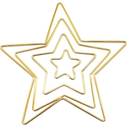 4 Pcs/Set Stars Moon Love Heart Metal Craft Hoops Macrame Dream Catcher