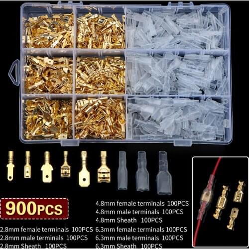 900/450/315pcs 2.8/4.8/6.3mm Crimp Terminals Insulated Seal Electrical Wire Connectors Crimp Terminal Connector Assortment Kit