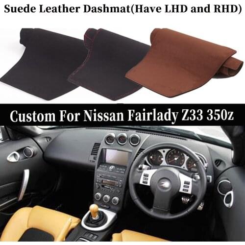 Accessories Car-styling Suede Leather Dashmat Dashboard Cover Dash Mat Carpet Custom For Nissan Fairlady Z33 350z 2002 2003 2008