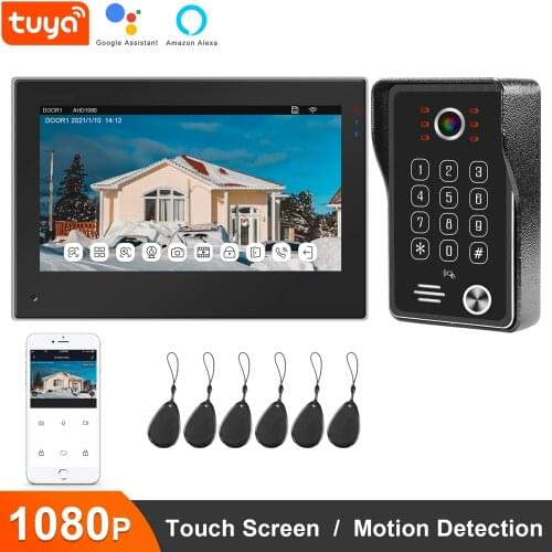 Anchencoky Wireless Home Intercom System TUYA Smart IP Video Doorbell 7 inch Touch Screen With IR Night Vision Door Phone Camera