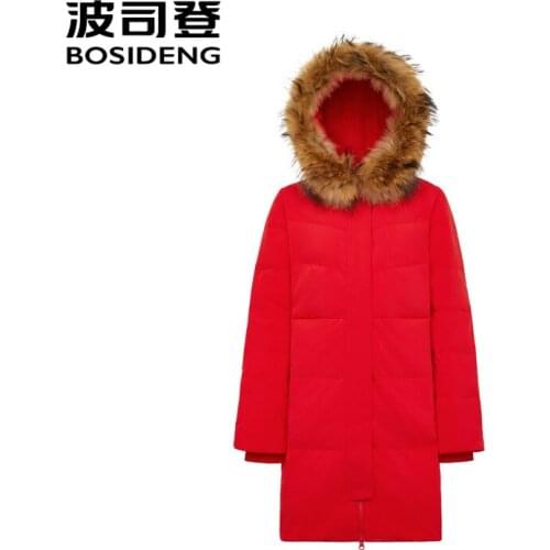 BOSIDENG women down jacket long parka 90% duck down jacket natural fur BIG SALE high quality B80141064