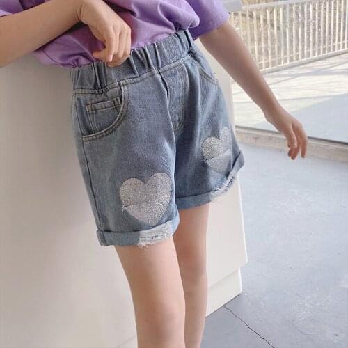Toddler Girl Child Shorts Kids Denim Shorts For Girls Clothes Summer 2020 Denims Shorts Girls Fashion Heart Teens Short 4 6 8 12