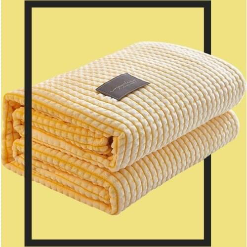 Home Flannel Blanket Bed Sheet Bedspread Bed Linen Travel Bedding Plaid