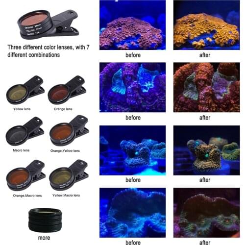 Aquarium Lens Fish Tank Marine Saltwater Sea Water Coral Reef Phone Camera Filters Macro Aquatic Terrarium