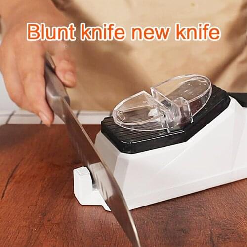 USB Electric Knife Sharpener Adjustable For Kitchen Knives Tool Knife Scissor Sharpening White Medium And Fine Grinding Blade