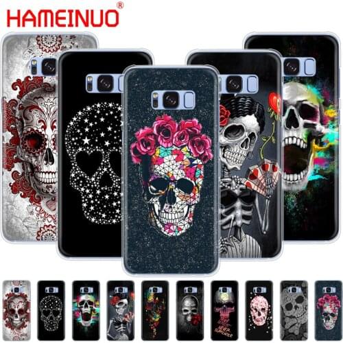HAMEINUO Retro Style Flower Skull cell phone case cover for Samsung Galaxy S9 S7 edge PLUS S8 S6 S5 S4 S3 MINI
