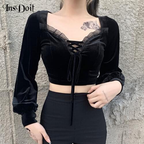 Женские укороченные футболки INSDOIT China At AliExpress