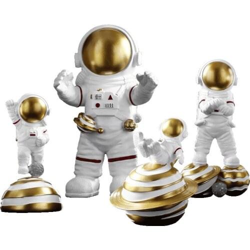 Astronaut Spaceman Creative Statue Car Decor Art Crafts Figurine Abstract Sculpture Home Office Desktop Decoration Ornament Gift