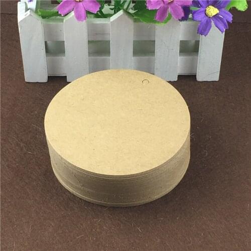 Round Multi Size Blank Brown Hang Tags Paperboard Hemp Strings Normal Handmade Gift Note Price Tags DIY Paper Card 100Pcs/Lot
