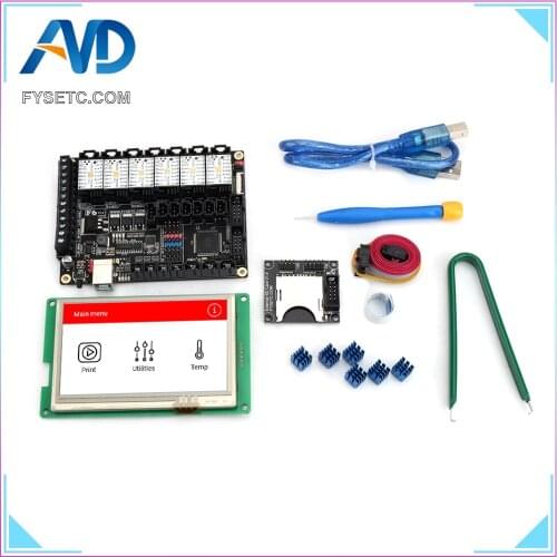 FYSETC F6 V1.3 ALL-in-one Mainboard + 4.3" inch Touch Screen With SD Read+ 6pcs Freeing UART TMC2208 V1.2 Stepper Motor Driver