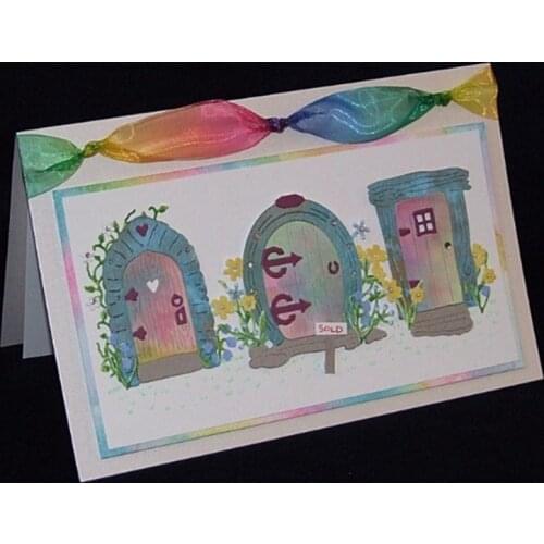 Porta ad arco Con Fiore In Metallo Taglio Muore Stencil Per Scrapbooking DIY Decorativa di Goffratura Vestito Carta Die Taglio T