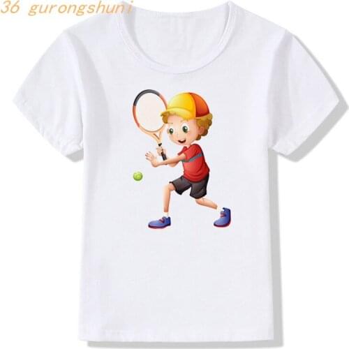 Fashion children clothes t shirt boys t shirts cartoon tennis player kids tshirt white clothing t-shirts tops for girls shirts
