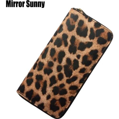 2020 New Leopard Women Clutch Wallets Phone Pocket Purse Card Holder Leather Female Long Zipper Wallet Ladies Fashion Coin Purse