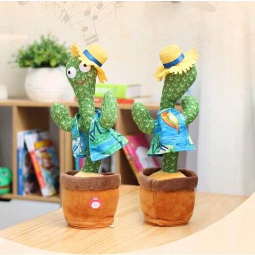 Singing Dancing Cactus 120 Songs Electronic Shake Toy Recording Learning To Speak Twisting Funny Educational Cactus Plush Toy