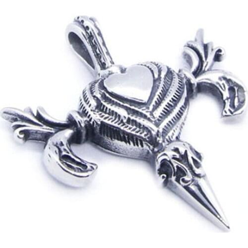 1pc Support Dropship Polish Love Heart Pendant 316L Stainless Steel Jewelry Punk Pendant