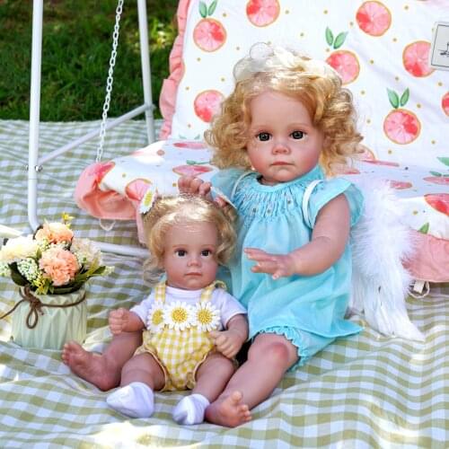 ADFO 12/17 Inches Reborn Baby Maggi Sisters Realistic Newborn Truly Toys Soft Cloth Silicone Body Girls Gift LOL Doll+ Clothes