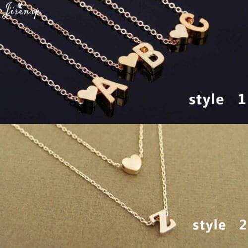 Jisensp Romantic Dainty Tiny Heart Initial Letter Choker Necklaces for Women Statement Jewelry Accessories Birthday Gifts