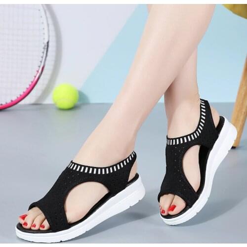 Women Sandals New Female Shoes Woman Summer Wedge Comfortable Sandals Ladies Slip-on Flat Sandals Women Sandalias 369