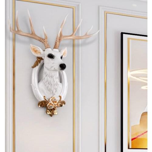 Modern light luxury deer head wall hanging living room pendant Nordic 3D three-dimensional art wall decoration