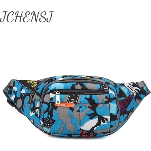 JCHENSH Mens Waist Bag Waterproof Oxford Male Fanny Pack Camouflage Travel Hiking Male Cross Body Chest Bags