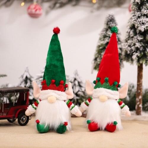 LED Christmas Elf Faceless Dwarf Doll Desktop DIY Kid Friend Gift Ornament Welfare Festival Household Home Party Decoration Hot