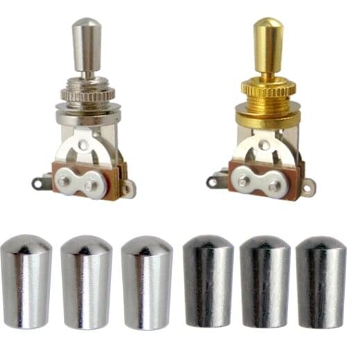 Tooyful 3Pcs Internal Thread 4mm Brass 3 Way Toggle Switch Knobs Cap Tip Button for Electric Guitar Parts Replacements