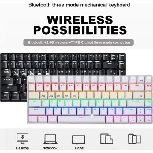 XM-RF84 Mechanical Keyboard 68-Key Multi Device Backlight 3 Mode Wireless Keyboard For Tablet Desktop Mechanical#g3