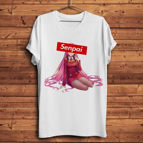 Japan ACGN funny senpai anime t shirt men new white casual homme cool manga streetwear t-shirt unisex