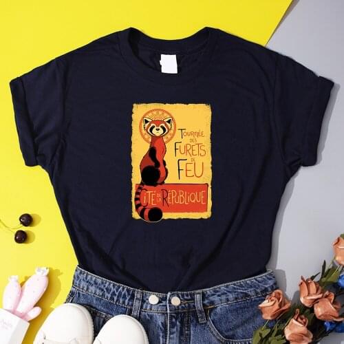 Cartoon Mink Manga Womens T-Shirts Les Furets De Feu Print Women T Shirt 2021 Summer Casual Tops Fashion Harajuku Lady Clothes