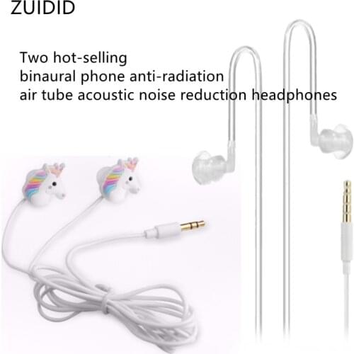 ZUIDID Universal Stereo Noise Reduction Anti-radiation Trachea 1PC Listening To Music Mobile Phone Wired In-Ear Headphones