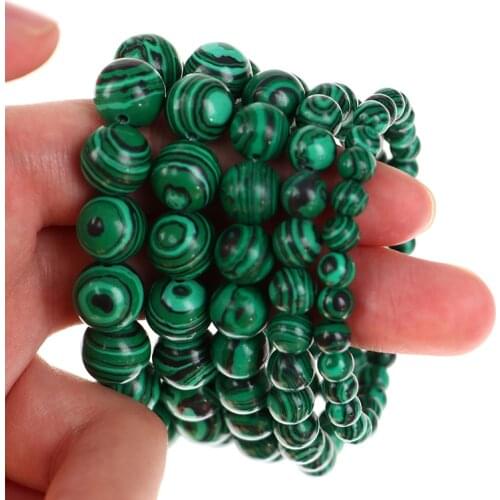 1PC Green Malachite Stone Beads Bracelets Weave Braiding Charm Couple Bracelet Fashion Jewelry Accessories Party Decoration