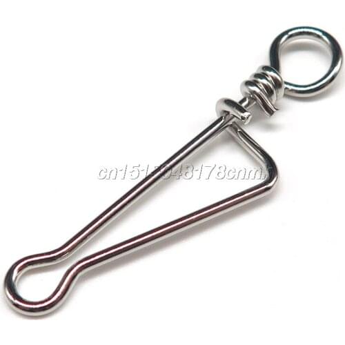 100pcs/lot Stainless Steel Italian fishing snaps Fishing swivel snap connector Fishing hook fishing Tackle
