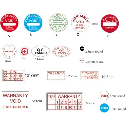 10000 PCs/lot custom size/logo tamper warranty seal sticker making/printing free shipping