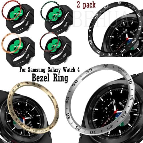 2pc Stainless Steel Cover For Samsung Galaxy Watch 4 Classic 46MM 42MM Bezel Ring Case Protection Metal Frame Protector Shell